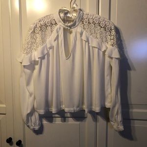 Free People White Lace Blouse